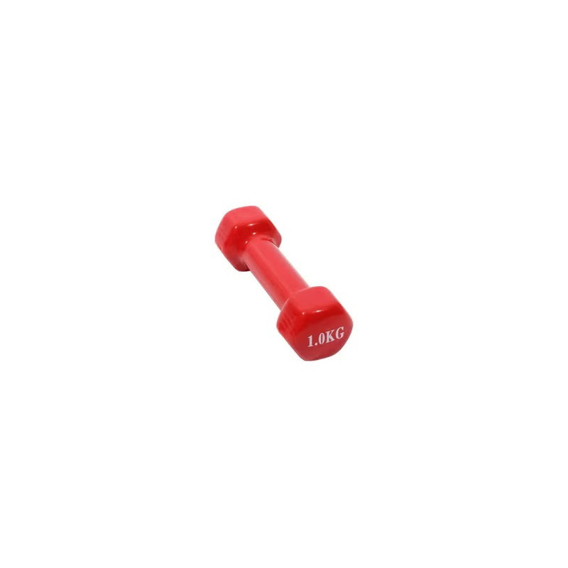 1-Piece Vinyl Coated Dumbbell, Red Colour, 1Kg