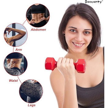 1-Piece Vinyl Coated Dumbbell, Red Colour, 1Kg