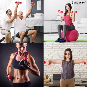 1-Piece Vinyl Coated Dumbbell, Red Colour, 1Kg