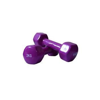 2-Piece Dumbbells, Purple Colour, 2 Kg Each