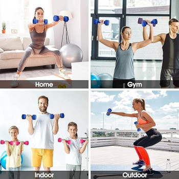 2-Piece Hexagon Dumbbell Set, Purple Colour, 1 Kg Each