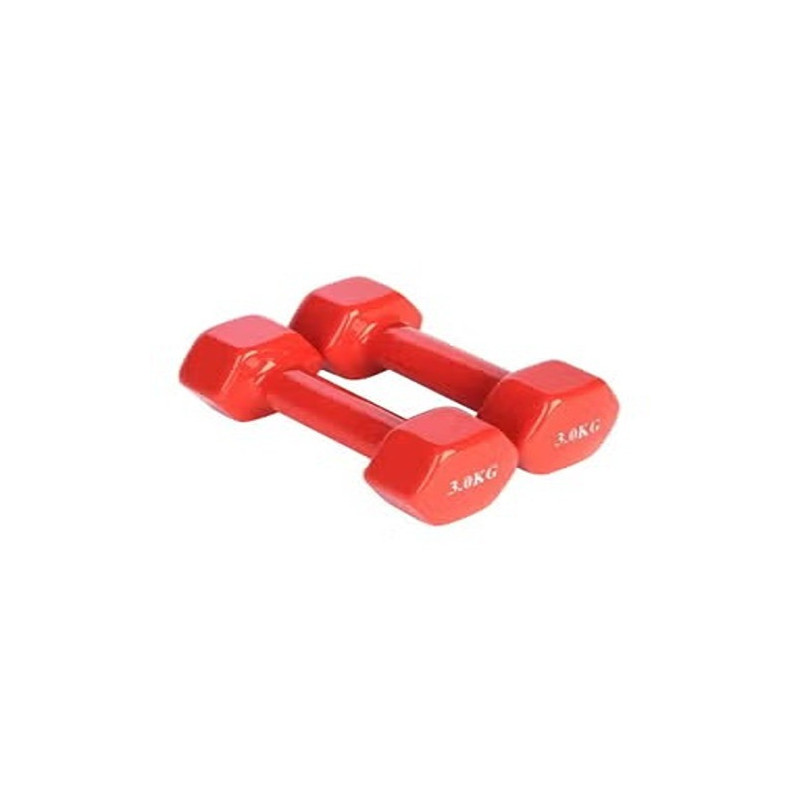 2-Piece Double Dumbbells, Red Colour, 3 Kg Each