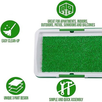 3 Tires Indoor Puppy Dog Potty Training Pee Pad Mat Tray Grass Toilet With Tray, White Colour