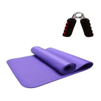 Non-Slip Yoga Mat And Hand Grip, Violet/Black Colour