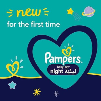 Pampers Baby-Dry Night Diapers For Extra Sleep Protection, Size 3, 7-11 Kg, 12 Diaper Count