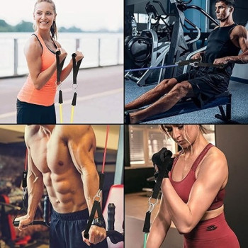 Resistance Bands Set With Door Anchor Handles Ankle Straps, Exercise Loop For Leg, Glute Activation, Strength And Training 21.8cm