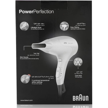 Braun Satin Hair 1 Powerperfection Dryer HD180 – Powerful, Compact, Lightweight