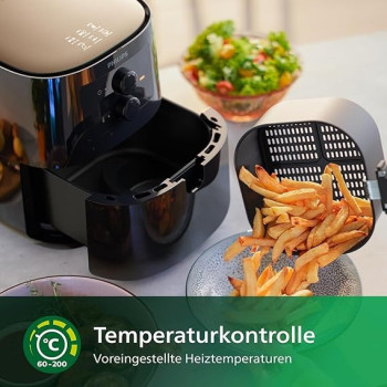 Philips Airfryer Essential - 4.1 Litre Pan, Deep Fryer Without Oil, Smart Sensing, Rapid Air, Nutriu App With Recipes
