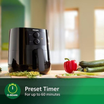 Philips Essential Air Fryer - With Rapid Air Technology, Analogue, Black, 0.8KG, 4.1L, 50HZ, HD9200 / 91
