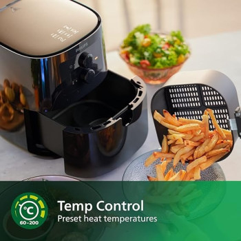 Philips Essential Air Fryer - With Rapid Air Technology, Analogue, Black, 0.8KG, 4.1L, 50HZ, HD9200 / 91