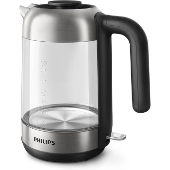 Philips Series 5000 Glass Kettle Stainless Steel, Crystal 2200W 1.7L, Mid Entry Light Status Indicator HD9339 / 81