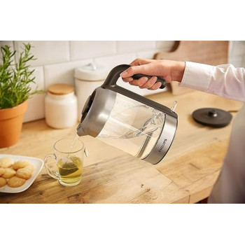 Philips Series 5000 Glass Kettle Stainless Steel, Crystal 2200W 1.7L, Mid Entry Light Status Indicator HD9339 / 81