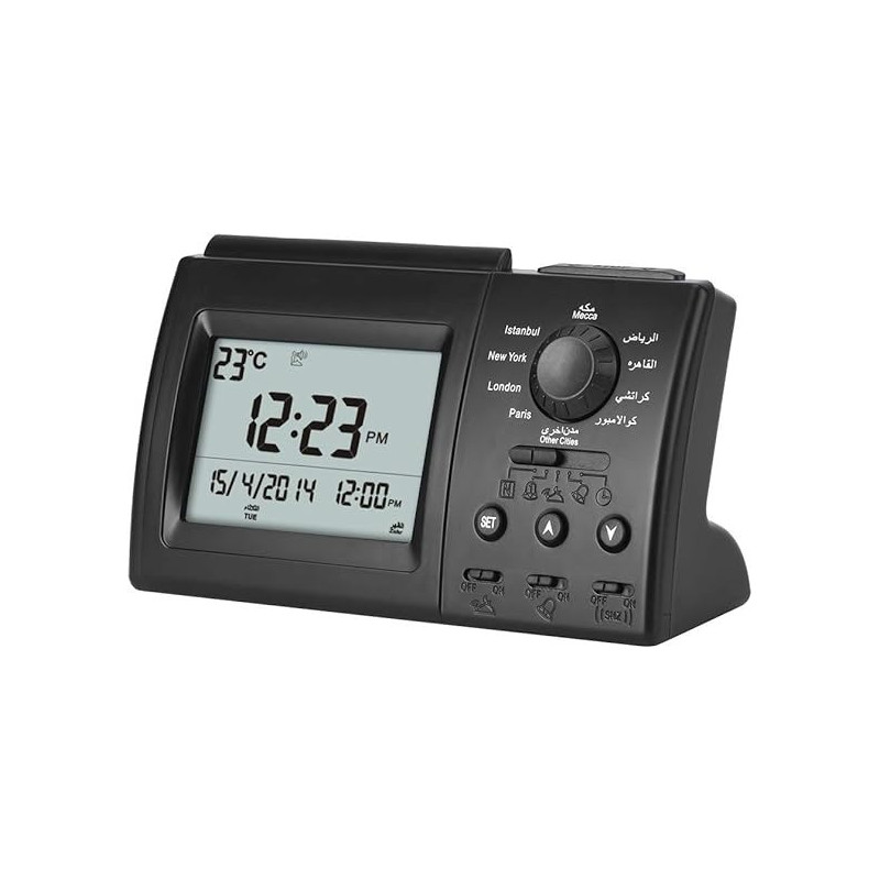Islamic Azan Alarm Clock, Muslim Azan Table Prayer Clock HA-3006, Digital Muslim Prayer Alarm Athan Islam For Prayer