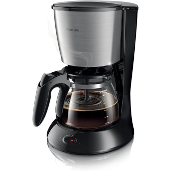 Philips Daily Collection HD7462 Drip Coffee Maker 1.2L 15 Cups, Stainless Steel, Freestanding, Semi-Auto, Black
