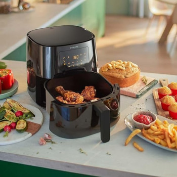 Philips Kitchen Appliances Essential Airfryer Xl 2.65LB / 6.2L Capacity Digital With Rapid Air Technology, Easy Clean Basket, Black Hd9270 / 91