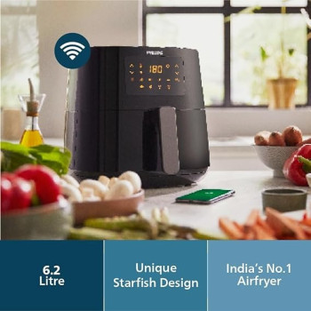 Philips Digital Xl Airfryer, HD9280 / 90, 6.2 LTR, Wifi Enabled, Touch Panel, 5000 Series XL, 1.2KG, Rapid Air Technology
