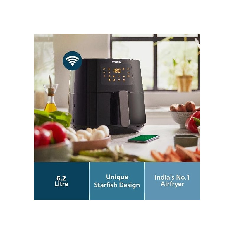 Philips Digital Xl Airfryer, HD9280 / 90, 6.2 LTR, Wifi Enabled, Touch Panel, 5000 Series XL, 1.2KG, Rapid Air Technology