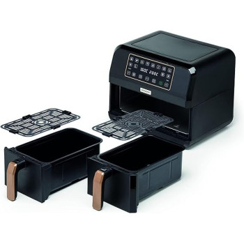 Kenwood Digital Twin Air Fryer, 1.7Kg Plus 4L XXXL Capacity With Dualzone Technology And Dual Frying Baskets, HFP70.000BK