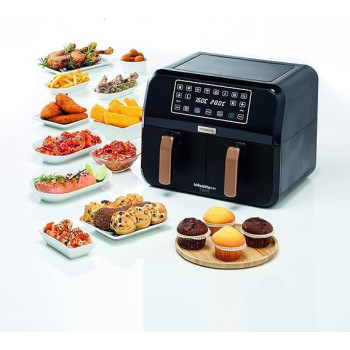 Kenwood Digital Twin Air Fryer, 1.7Kg Plus 4L XXXL Capacity With Dualzone Technology And Dual Frying Baskets, HFP70.000BK