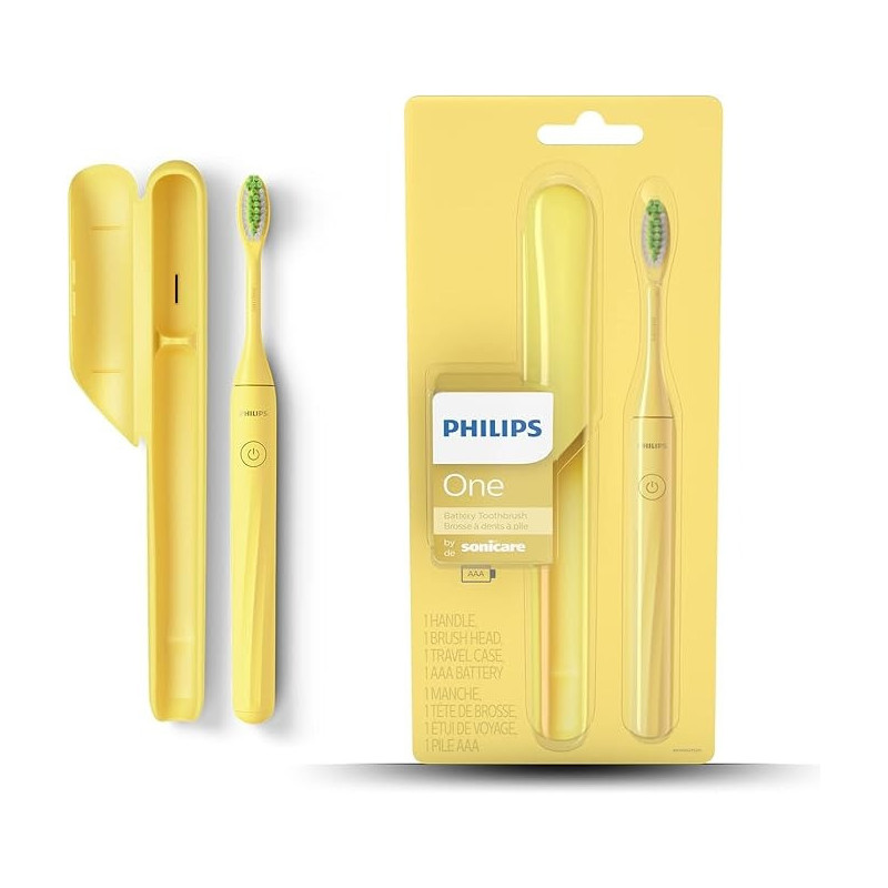 Philips One Battery Toothbrush Electric Toothbrush In Mango Model HY1100/02, Yellow Colour