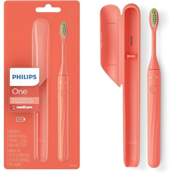 Philips One By Sonicare Battery Toothbrush, Miami Coral, HY1100 / 01