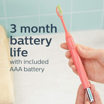 Philips One By Sonicare Battery Toothbrush, Miami Coral, HY1100 / 01