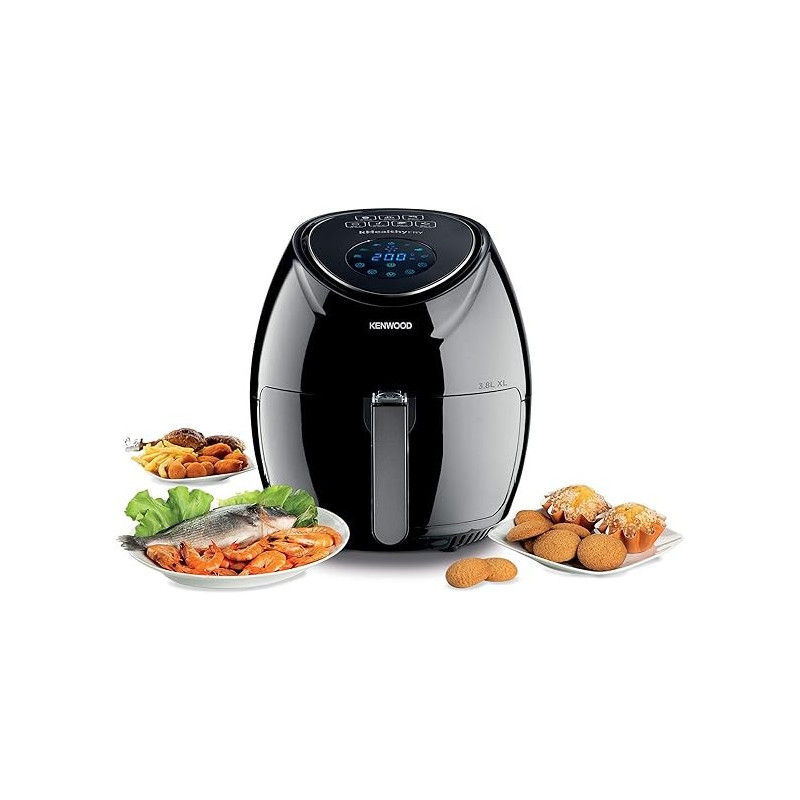 Kenwood Digital Air Fryer XL 3.8L 1.7KG 1500W With Rapid Hot Air Circulation For Frying, Grilling, Broiling, Roasting, Baking And Toasting HFP30.000BK, Black Colour