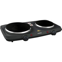 Khind Double Electric Hot Plate, Cast Iron With Chrome Deco Rim And Variable Temperature, Indicator Light, 2500 Watt