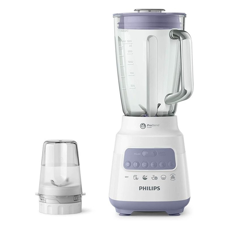 Philips Series 5000 Blender Core, HR2222/01, 5 Preset Settings, Piano Buttons, 700W, Lavender