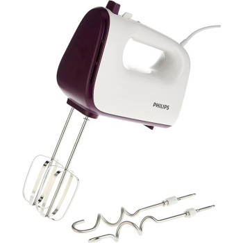 Philips Daily Hand Mixer, HR3740/11, 400W, 5 Speeds And Turbo, Wire Beaters And Dough Hooks, Easy To Clean