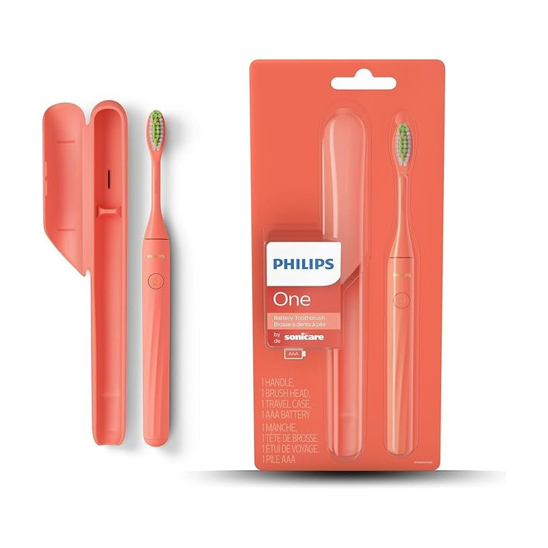 Philips One Battery Toothbrush - Electric Toothbrush IN Miami Coral, Model-HY1100 / 01
