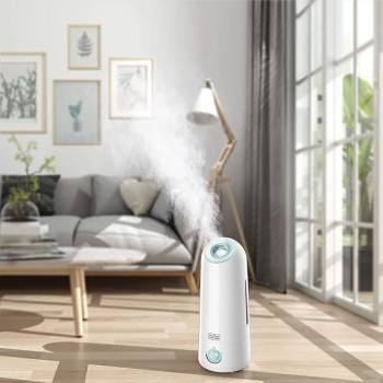 Black And Decker Air Humidifier 25W 5L Coverage, 430SQFT, Ultrasonic System With Mist Level Control Auto Shutoff And Water Indicator That Removes Impurities, HM5000-B5