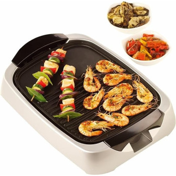 Kenwood Grill 2000W Contact Health Grill Large Family Sized Griddle With Glass Lid, Variable Temperature Control, Cool Touch Handles, HG266, Silver / Black Colour