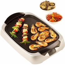 Kenwood Grill 2000W Contact Health Grill Large Family Sized Griddle With Glass Lid, Variable Temperature Control, Cool Touch Handles, HG266, Silver / Black Colour