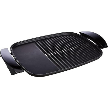 Kenwood Grill 2000W Contact Health Grill Large Family Sized Griddle With Glass Lid, Variable Temperature Control, Cool Touch Handles, HG266, Silver / Black Colour
