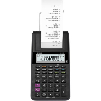 Casio HR8RCBK Mini Printing Calculator, Black Colour