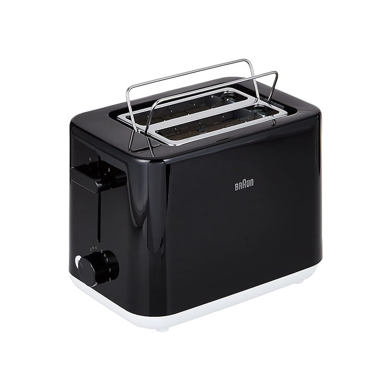 Braun Breakfast Toaster, HT 1010 BK, 2 Slots, 8 Browning Settings, Bun Warmer, 900 Watts, Black