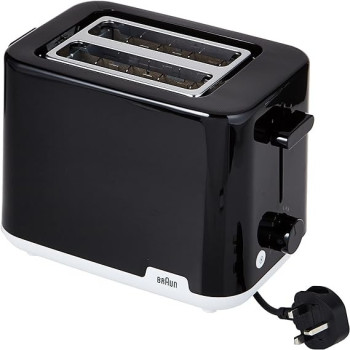Braun Breakfast Toaster, HT 1010 BK, 2 Slots, 8 Browning Settings, Bun Warmer, 900 Watts, Black