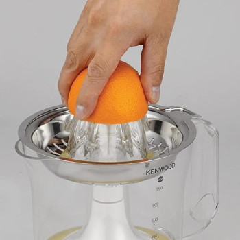 Kenwood Citrus Juicer 40W Juice Extractor With 1L Transparent Juice Jug, Stainless Steel Filter, Dust Cover, 2 Way Rotation, JE290A, White / Clear