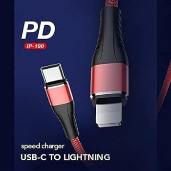 Jellico IP-190 Type C To Lightning Fast Charging Cable Compatible For iPhone 12 Series MFI Certified USB C To Lightning Braided Cord 18W Fast PD Charge For iPhone