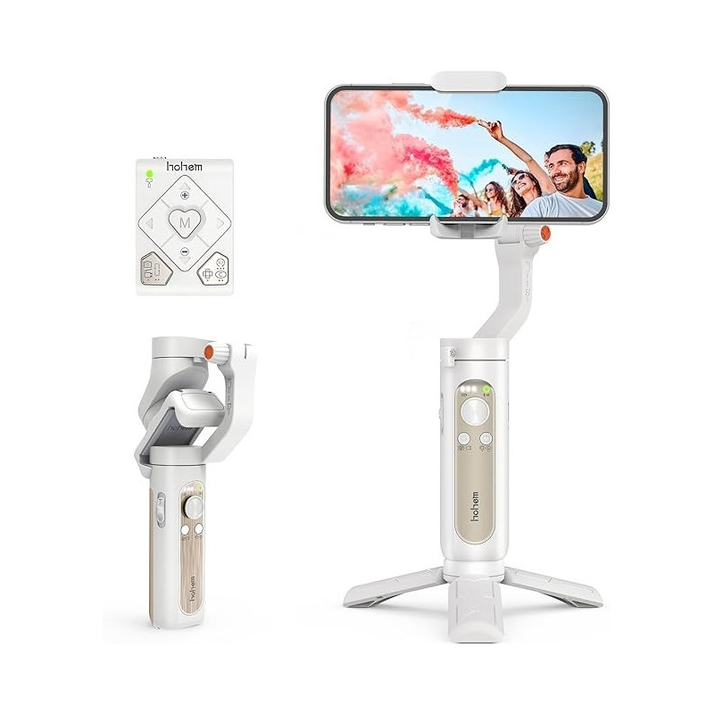 Hohem iSteasy X2, 3-Axis Gimbal Stabilizer For Smartphone - Handheld Foldable Phone Gimbal W / Remote Control, Phone Stabilizer For Iphone 14 Pro Max/13/12/X/XS