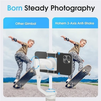 Hohem iSteasy X2, 3-Axis Gimbal Stabilizer For Smartphone - Handheld Foldable Phone Gimbal W / Remote Control, Phone Stabilizer For Iphone 14 Pro Max/13/12/X/XS