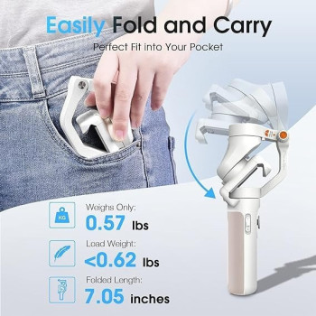 Hohem iSteasy X2, 3-Axis Gimbal Stabilizer For Smartphone - Handheld Foldable Phone Gimbal W / Remote Control, Phone Stabilizer For Iphone 14 Pro Max/13/12/X/XS