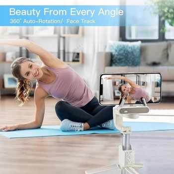 Hohem Q 4 In 1 Selfie Stick, Portable Tripod Gimbal Stabilizer With Built-In Extension Rod, Auto Balance And Auto Face Tracking Gimbal, White