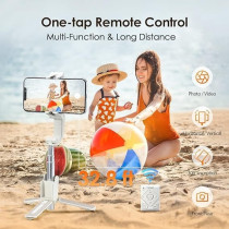 Hohem Q 4 In 1 Selfie Stick, Portable Tripod Gimbal Stabilizer With Built-In Extension Rod, Auto Balance And Auto Face Tracking Gimbal, White
