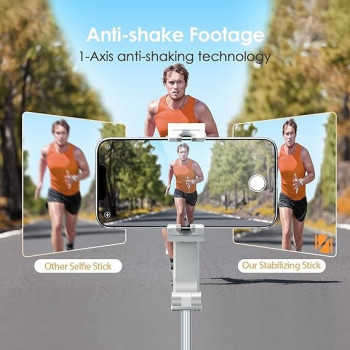 Hohem Q 4 In 1 Selfie Stick, Portable Tripod Gimbal Stabilizer With Built-In Extension Rod, Auto Balance And Auto Face Tracking Gimbal, White