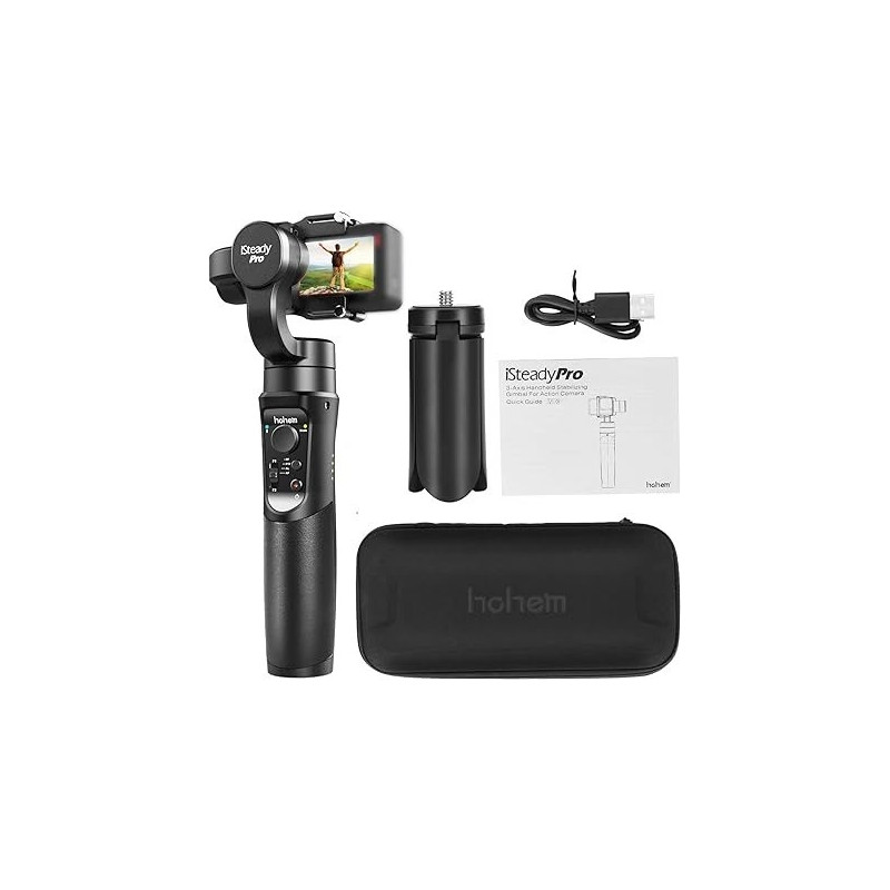 Hohem Isteady Pro 3-Axis Handheld Stabilizer Gimbal For Action Cameras, For Gopro 2018 7/6/5/4/3 / Aee / Sjcam / Yi Cam / Time-Lapse, Auto Panorama, Super Lightweight