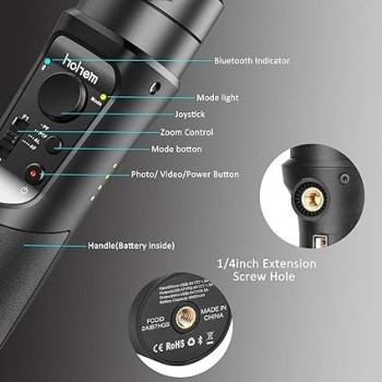 Hohem Isteady Pro 3-Axis Handheld Stabilizer Gimbal For Action Cameras, For Gopro 2018 7/6/5/4/3 / Aee / Sjcam / Yi Cam / Time-Lapse, Auto Panorama, Super Lightweight