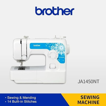 Brother Sewing Machine, JA1450NT, 14 Stitches, Automatic Needle Threader, Led Sewing Light, Instructional DVD Included, White Colour