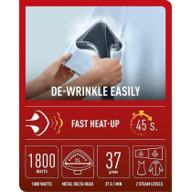 Tefal Pro Style One Upright Garment Steamer, 1.3 Litre, 1650-1960 Watts, Black, Plastic, IT2461M0